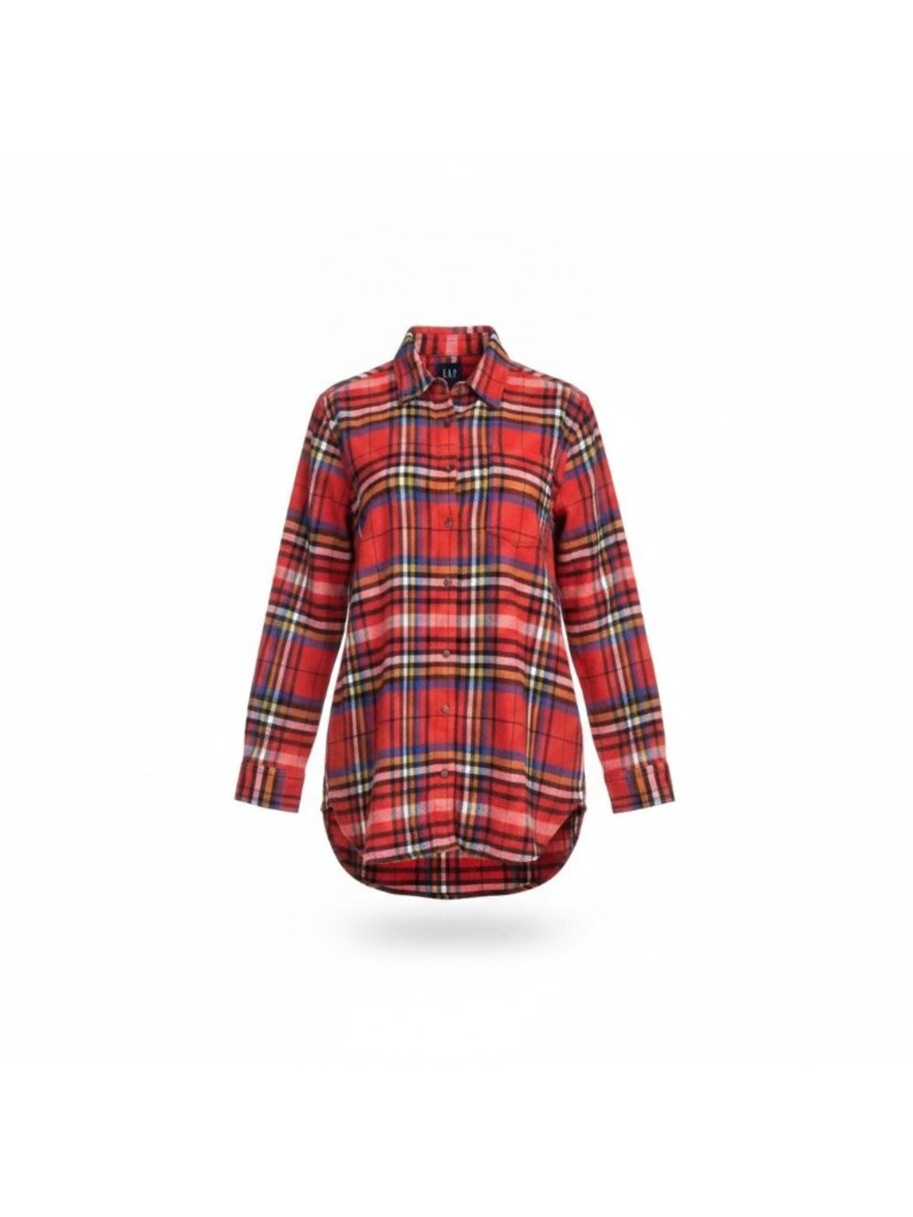 Gap Womens Red Plaid Cotton Button-Up Shirt Casual/Relaxed Fit Sz XS